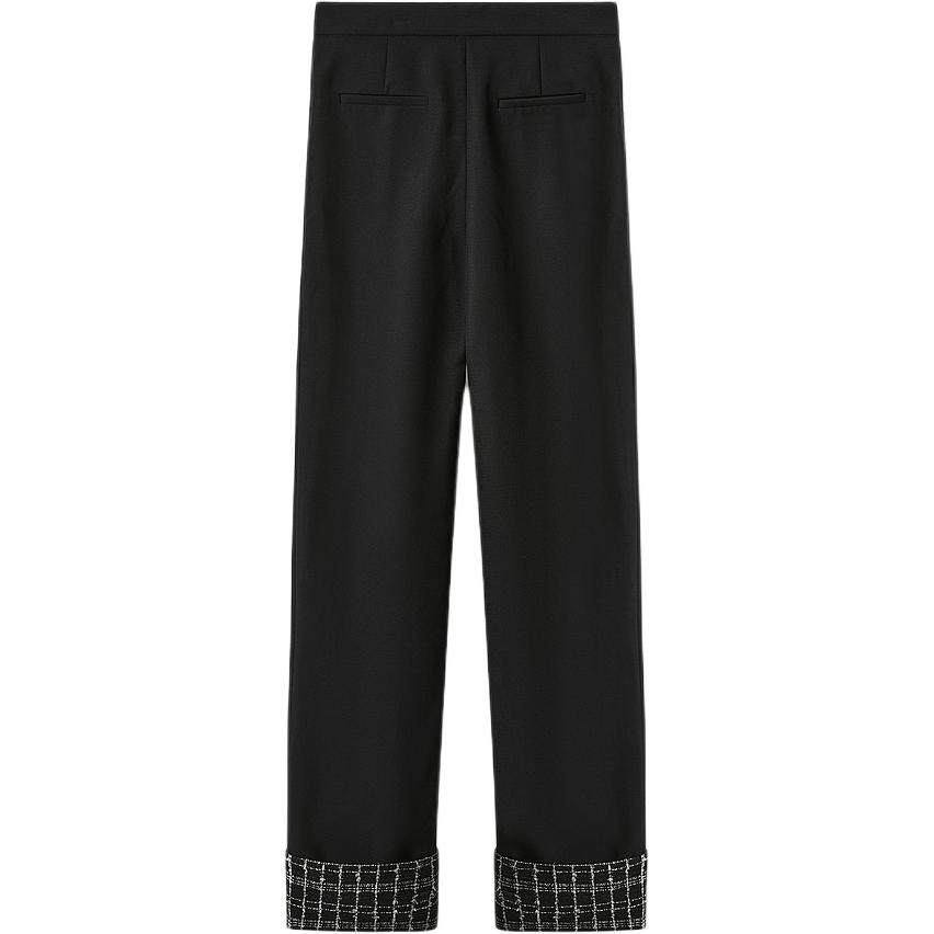 Lookbook (Women) KARL LAGERFELD FW23  Tweed Check Pleated Suit Pants Black 236L1011