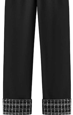 (Women) KARL LAGERFELD FW23 Tweed Check Pleated Suit Pants Black 236L1011 Shop (Women) KARL LAGERFELD FW23 Tweed Check Pleated Suit Pants Black 236L1011