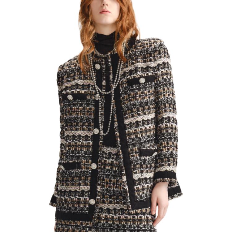 (Women) KARL LAGERFELD FW23  Tweed Long Sleeve Single-Breasted Jacket - Multicolor 236L1422 圖 7