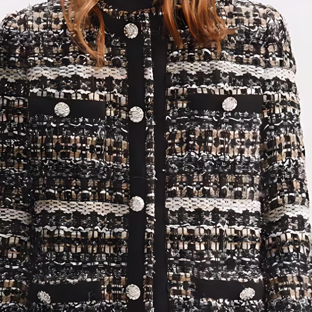 (Women) KARL LAGERFELD FW23  Tweed Long Sleeve Single-Breasted Jacket - Multicolor 236L1422 圖 8