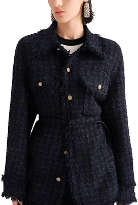 (W) カール ラガーフェルド FW23 ツイード パッチワーク シングルブレスト ジャケット ネイビー 236L1657 Lookbook (W) カール ラガーフェルド FW23 ツイード パッチワーク シングルブレスト ジャケット ネイビー 236L1657