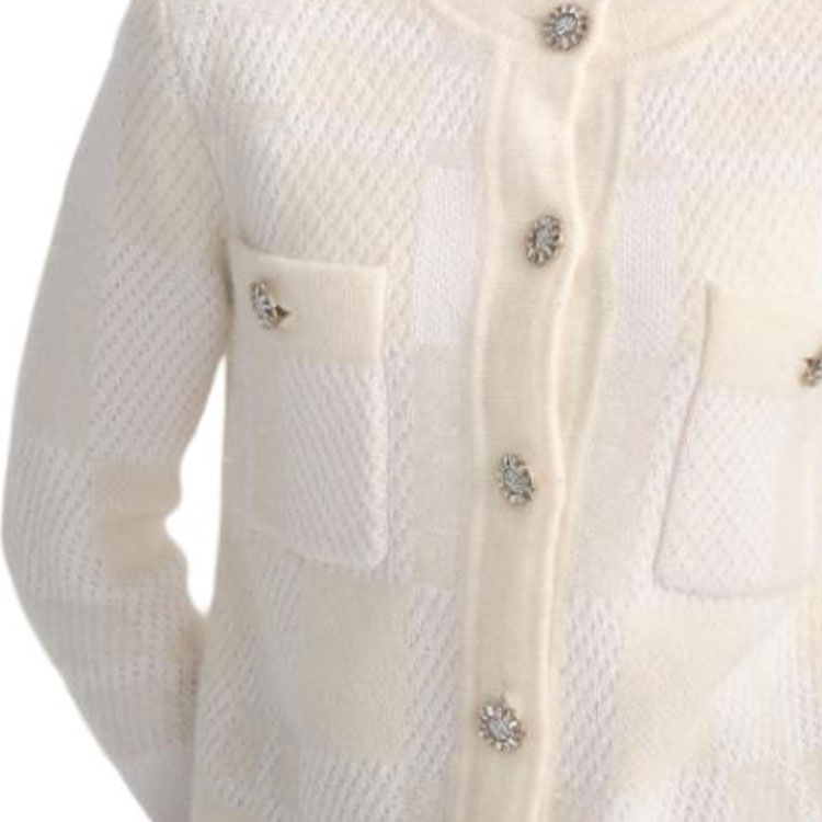 Details for (Women) KARL LAGERFELD FW23  White Single-Breasted Tweed Long Sleeve Jacket 236L2049