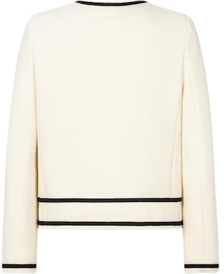 (Women) KARL LAGERFELD FW23 Colorblock Round Neck Short Jacket Beige (). E36W1496 Lookbook (Women) KARL LAGERFELD FW23 Colorblock Round Neck Short Jacket Beige (). E36W1496