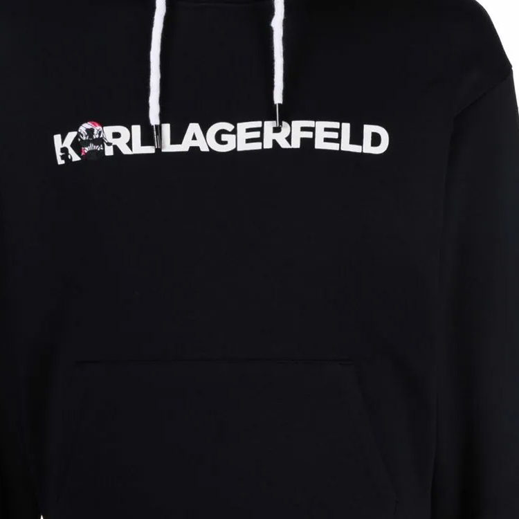 Details for (W) 卡尔·拉格斐 FW23 字母标志印花黑色卫衣 220W1880999