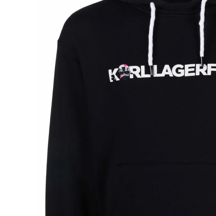 Sizing (W) 卡尔·拉格斐 FW23 字母标志印花黑色卫衣 220W1880999