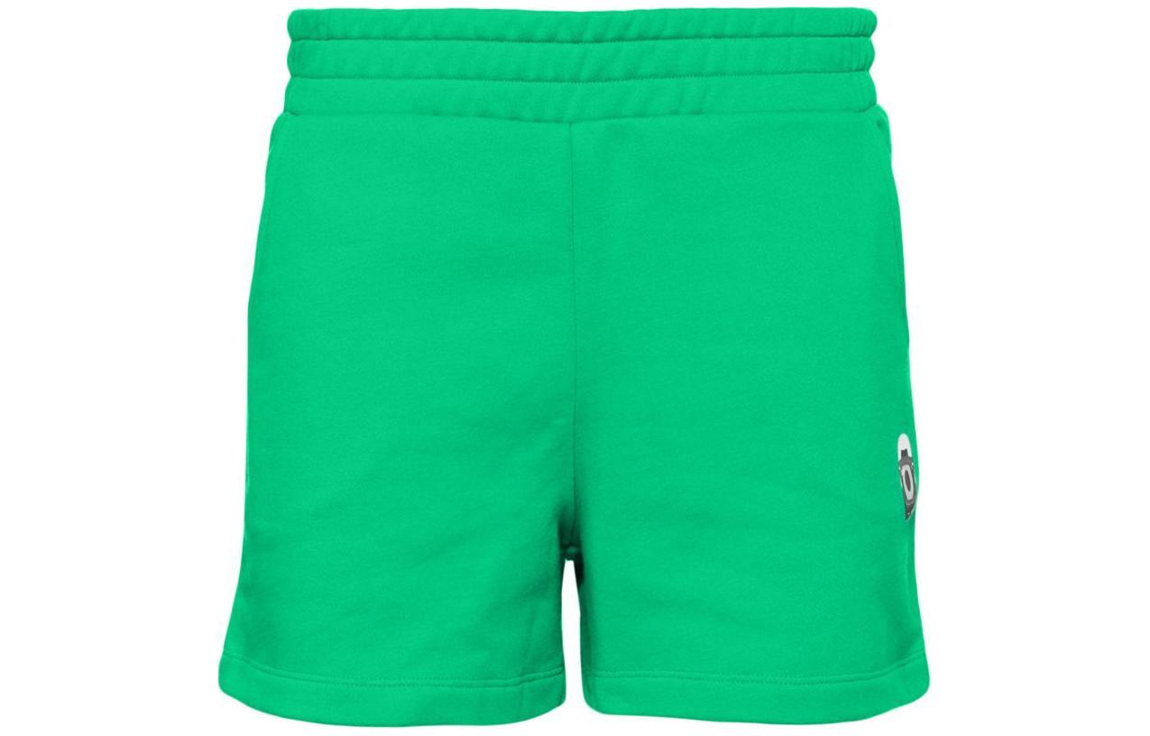 (Women) KARL LAGERFELD Green Logo Print Mid-Rise Straight Casual Shorts 241W1061693