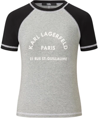 (Women) KARL LAGERFELD Grey Colorblock Logo Print Casual Short Sleeve T-Shirt E42W1732-Gray Buy (Women) KARL LAGERFELD Grey Colorblock Logo Print Casual Short Sleeve T-Shirt E42W1732-Gray