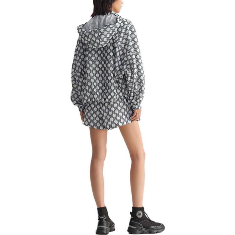 Purchase (W) 卡尔·拉格斐黑白单色长袖夹克带字母印花 231L1517250