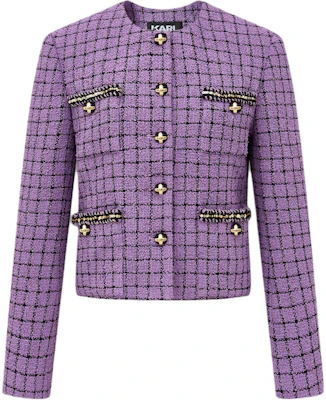 (W) Chaqueta Corta Morada de Tweed con Botones para Mujer Karl Lagerfeld 231L1406 Order (W) Chaqueta Corta Morada de Tweed con Botones para Mujer Karl Lagerfeld 231L1406