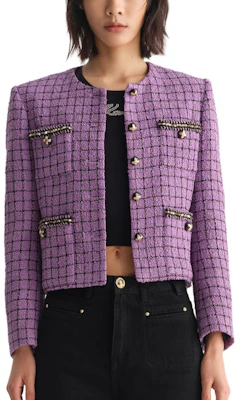 (W) Chaqueta Corta Morada de Tweed con Botones para Mujer Karl Lagerfeld 231L1406 Purchase (W) Chaqueta Corta Morada de Tweed con Botones para Mujer Karl Lagerfeld 231L1406