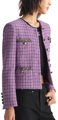 (W) Chaqueta Corta Morada de Tweed con Botones para Mujer Karl Lagerfeld 231L1406 Cheap (W) Chaqueta Corta Morada de Tweed con Botones para Mujer Karl Lagerfeld 231L1406