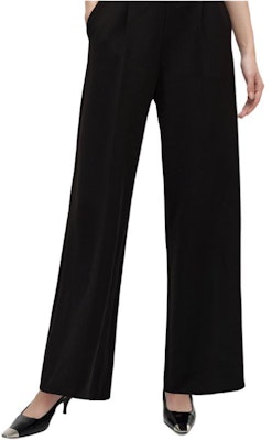 (Women) KARL LAGERFELD SS24 Black Pleated Straight-Leg Casual Pants. 241L1015 Details for (Women) KARL LAGERFELD SS24 Black Pleated Straight-Leg Casual Pants. 241L1015