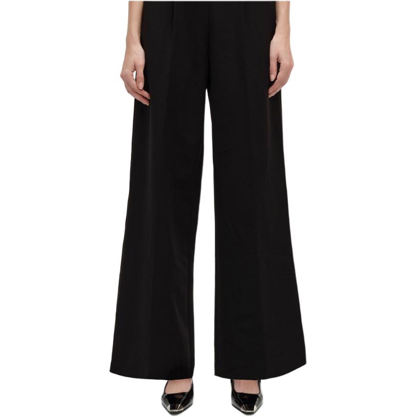 Sizing (Women) KARL LAGERFELD SS24  Black Pleated Straight-Leg Casual Pants. 241L1015