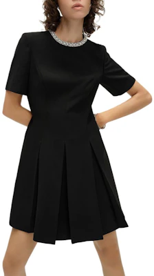 (Women) KARL LAGERFELD SS24 Black Rhinestone Waist Slim Short Sleeve Dress E41W1351 Buy (Women) KARL LAGERFELD SS24 Black Rhinestone Waist Slim Short Sleeve Dress E41W1351