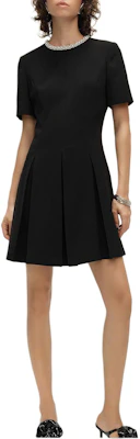 (Women) KARL LAGERFELD SS24 Black Rhinestone Waist Slim Short Sleeve Dress E41W1351 Purchase (Women) KARL LAGERFELD SS24 Black Rhinestone Waist Slim Short Sleeve Dress E41W1351