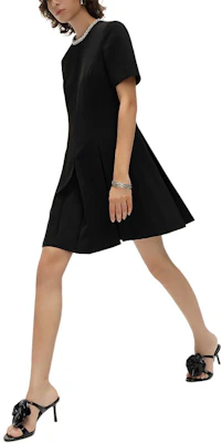 (Women) KARL LAGERFELD SS24 Black Rhinestone Waist Slim Short Sleeve Dress E41W1351 Details for (Women) KARL LAGERFELD SS24 Black Rhinestone Waist Slim Short Sleeve Dress E41W1351