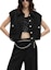 Purchase (Women) KARL LAGERFELD SS24 Black Tweed Notched Collar Buttoned Vest 241L1541