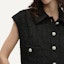 Details for (Women) KARL LAGERFELD SS24 Black Tweed Notched Collar Buttoned Vest 241L1541