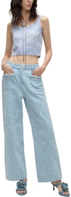 (Women) KARL LAGERFELD SS24 Blue Pleated Straight-Leg Zipper Jeans. 241L1108 Lookbook (Women) KARL LAGERFELD SS24 Blue Pleated Straight-Leg Zipper Jeans. 241L1108