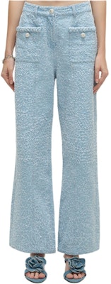 (Women) KARL LAGERFELD SS24 Blue Pleated Straight-Leg Zipper Jeans. 241L1108 Purchase (Women) KARL LAGERFELD SS24 Blue Pleated Straight-Leg Zipper Jeans. 241L1108