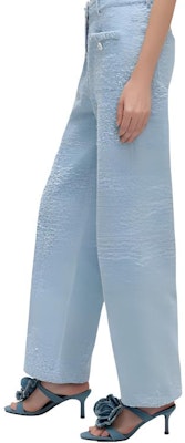 (Women) KARL LAGERFELD SS24 Blue Pleated Straight-Leg Zipper Jeans. 241L1108 Sizing (Women) KARL LAGERFELD SS24 Blue Pleated Straight-Leg Zipper Jeans. 241L1108