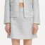 Sizing (Women) KARL LAGERFELD SS24 Blue Striped Tweed Long-Sleeve Jacket. E42W1503
