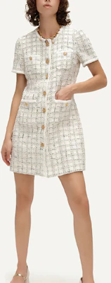 (W) 卡尔拉格斐 SS24 黑白格纹短袖连衣裙 E41W1318 Lookbook (W) 卡尔拉格斐 SS24 黑白格纹短袖连衣裙 E41W1318