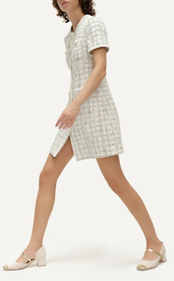 (W) 卡尔拉格斐 SS24 黑白格纹短袖连衣裙 E41W1318 Purchase (W) 卡尔拉格斐 SS24 黑白格纹短袖连衣裙 E41W1318