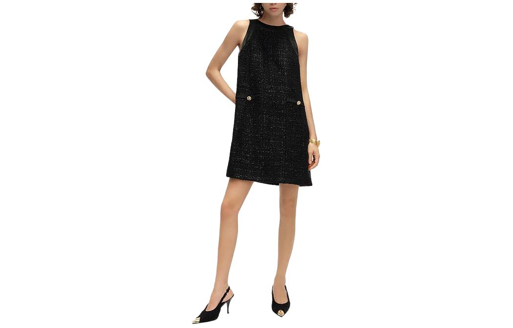 (Women) KARL LAGERFELD SS24  Sleeveless Tweed Short Dress Black 241E1340