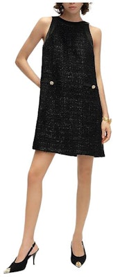 (Women) KARL LAGERFELD SS24 Sleeveless Tweed Short Dress Black 241E1340 Order (Women) KARL LAGERFELD SS24 Sleeveless Tweed Short Dress Black 241E1340