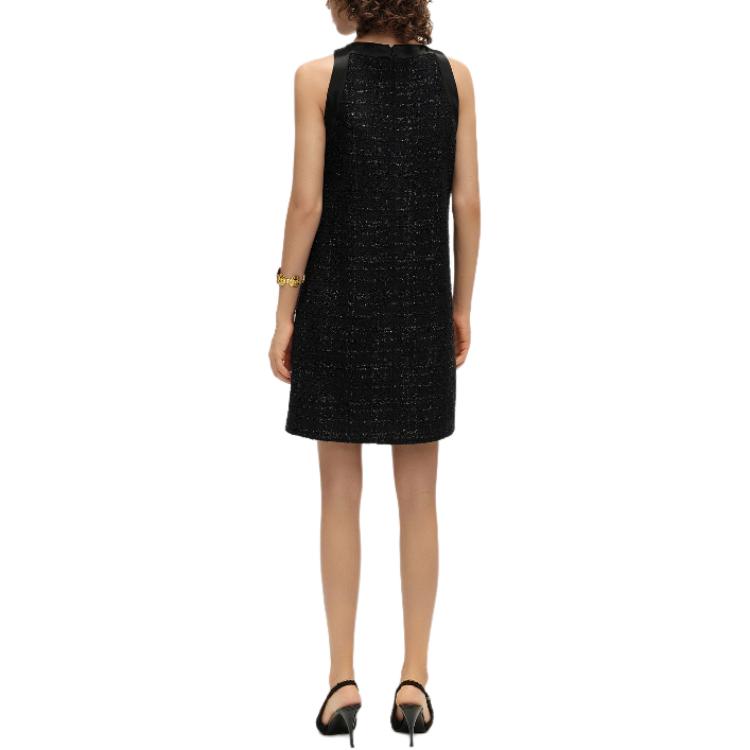 Shop (Women) KARL LAGERFELD SS24  Sleeveless Tweed Short Dress Black 241E1340