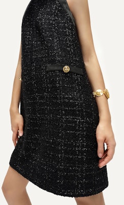 (Women) KARL LAGERFELD SS24 Sleeveless Tweed Short Dress Black 241E1340 Details for (Women) KARL LAGERFELD SS24 Sleeveless Tweed Short Dress Black 241E1340