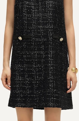(Women) KARL LAGERFELD SS24 Sleeveless Tweed Short Dress Black 241E1340 Sizing (Women) KARL LAGERFELD SS24 Sleeveless Tweed Short Dress Black 241E1340