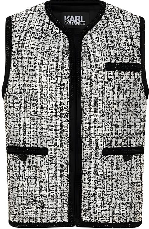women-karl-lagerfeld-ss-24-tweed-single-breasted-vest-black-white-241-l1545