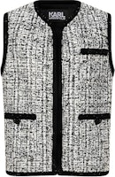 (Women) KARL LAGERFELD SS24 Tweed Single-Breasted Vest Black White 241L1545 (Women) KARL LAGERFELD SS24 Tweed Single-Breasted Vest Black White 241L1545