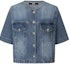 Order (Women) KARL LAGERFELD SS24 Washed Denim Short-Sleeve Jacket Blue E41W1516