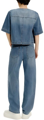 (Women) KARL LAGERFELD SS24 Washed Denim Short-Sleeve Jacket Blue E41W1516 Shop (Women) KARL LAGERFELD SS24 Washed Denim Short-Sleeve Jacket Blue E41W1516