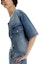 Details for (Women) KARL LAGERFELD SS24 Washed Denim Short-Sleeve Jacket Blue E41W1516