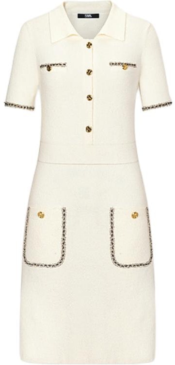 women-karl-lagerfeld-ss-24-white-a-line-short-sleeve-dress-with-lace-trim-e42-w1349