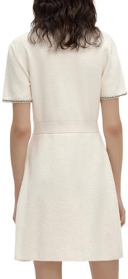 (Women) KARL LAGERFELD SS24 White A-Line Short Sleeve Dress with Lace Trim. E42W1349 Sizing (Women) KARL LAGERFELD SS24 White A-Line Short Sleeve Dress with Lace Trim. E42W1349
