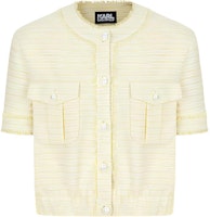 (Women) KARL LAGERFELD SS24 Yellow Short-Sleeve Pocket Jacket. 242E1538 (Women) KARL LAGERFELD SS24 Yellow Short-Sleeve Pocket Jacket. 242E1538