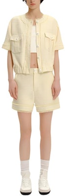 (Women) KARL LAGERFELD SS24 Yellow Short-Sleeve Pocket Jacket. 242E1538 Lookbook (Women) KARL LAGERFELD SS24 Yellow Short-Sleeve Pocket Jacket. 242E1538