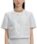 Shop (Women) KARL LAGERFELD SS24 Contrast Lace Straight-Cut Short-Sleeve Jacket Women Light Blue E42W1504
