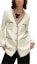 Shop (Women) KARL LAGERFELD SS24 Contrast Lace V-Neck Long Sleeve Jacket Beige Women E41W1502