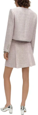 (W) 卡尔拉格斐 SS24 粉色粗花呢短款长袖夹克 E41W1514 Shop (W) 卡尔拉格斐 SS24 粉色粗花呢短款长袖夹克 E41W1514