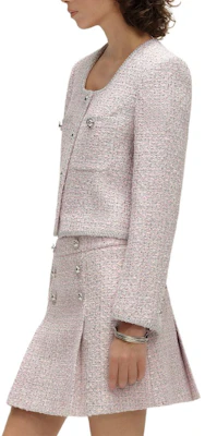 (W) 卡尔拉格斐 SS24 粉色粗花呢短款长袖夹克 E41W1514 Sizing (W) 卡尔拉格斐 SS24 粉色粗花呢短款长袖夹克 E41W1514