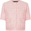 Buy (W) 卡尔拉格斐 SS24 粉色粗花呢单扣短袖外套 E41W1539
