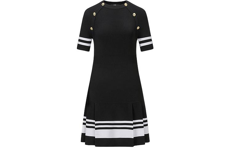 (Women) KARL LAGERFELD SS24 Striped Colorblock Midi Dress Black ( Short Sleeve). E42W1348 圖 2