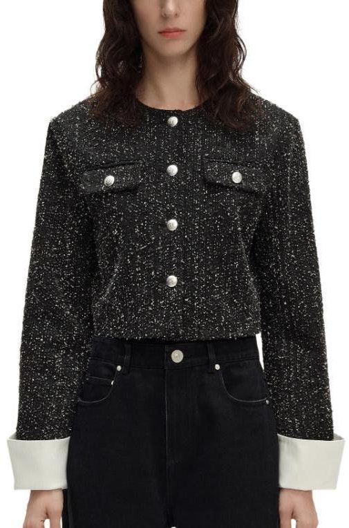 women-karl-lagerfeld-ss-24-tweed-rhinestone-short-button-up-jacket-women-black-241-l1441