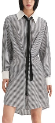 (Women) KARL LAGERFELD Striped Waist Belt A-Line Long Sleeve Dress Women Multicolor 236L13E4 Lookbook (Women) KARL LAGERFELD Striped Waist Belt A-Line Long Sleeve Dress Women Multicolor 236L13E4